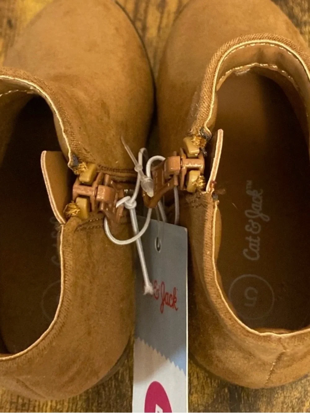 Cat & Jack Toddler Penelope Zipper Boots Cognac brown Size 5T new